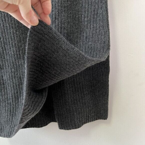 Theory Embree Charmant Mock Neck Sleeveless Sweater in Dark Charcoal - Picture 7 of 10